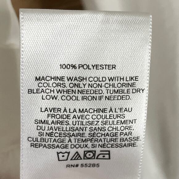 Express Deep V Neck Long Sleeve Blouse White Size Medium NWT - Picture 6 of 10